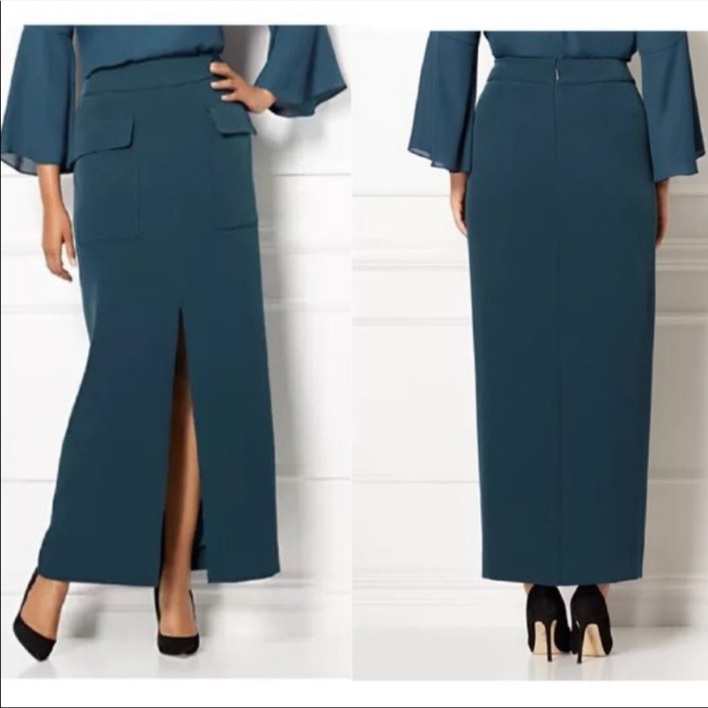 NWT EVA MENDES COLLECTION HARLEM NIGHT BLUE OCTAVIA SKIRT - SIZE 0